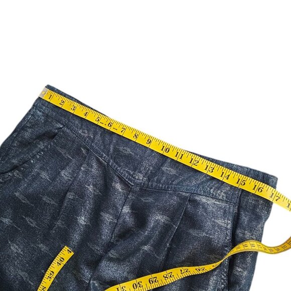 Free People Womens Metallic Sparkle Linen Blend Pull On Pants, Blue,Size M - Picture 3 of 8